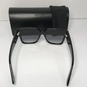 New Authentic SAINT LAURENTAcetate Flat Top Sunglasses SL M9 002 Black Saint Laurent SL M9/F 002 Shiny Black/Grey Gradient 56-15  main image 4